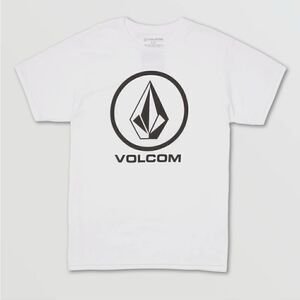 Volcom Logo White SS Circle Tee SZ Large